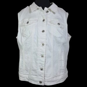 Cleo White Denim Vest Size XL